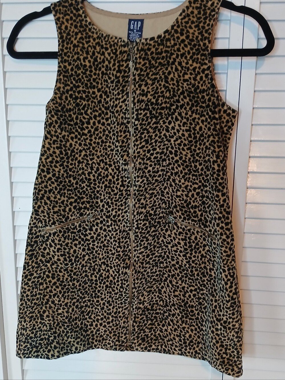 GAP Leopard Print Zip Jacket - Black & Cream Medium Textured